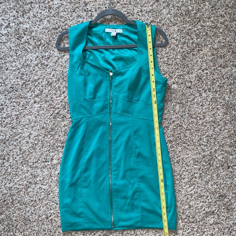 Forever 21 Teal Mini Zip Dress